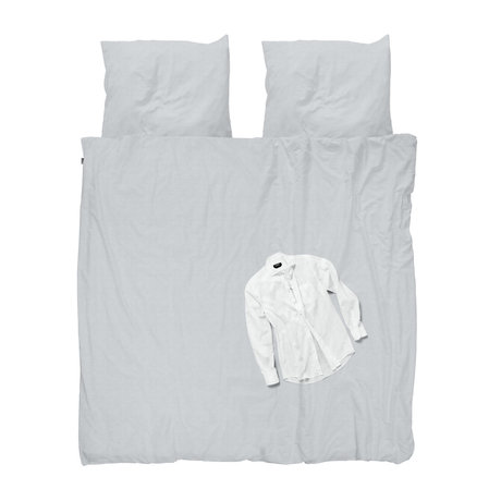 Snurk Beddengoed Dekbedovertrek Fresh Laundry Shirt grijs wit katoen 200x200/220cm