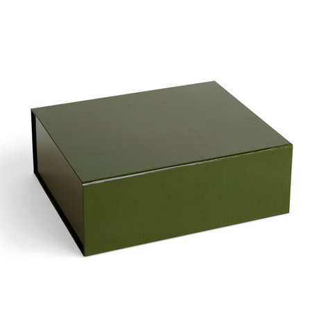 HAY Storage box Color M Olive green Cardboard 35x29.5x12.5cm