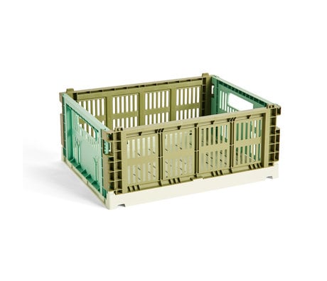HAY Crate Color Crate Combi M Olive Green Mint Plastic 40x30x14.5cm