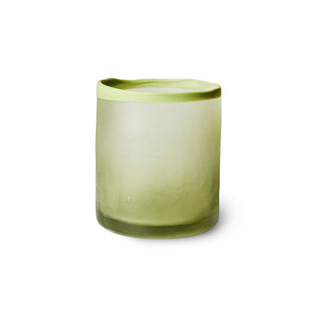 HK-living Teelichthalter Olivgrünes Glas Ø9x10cm