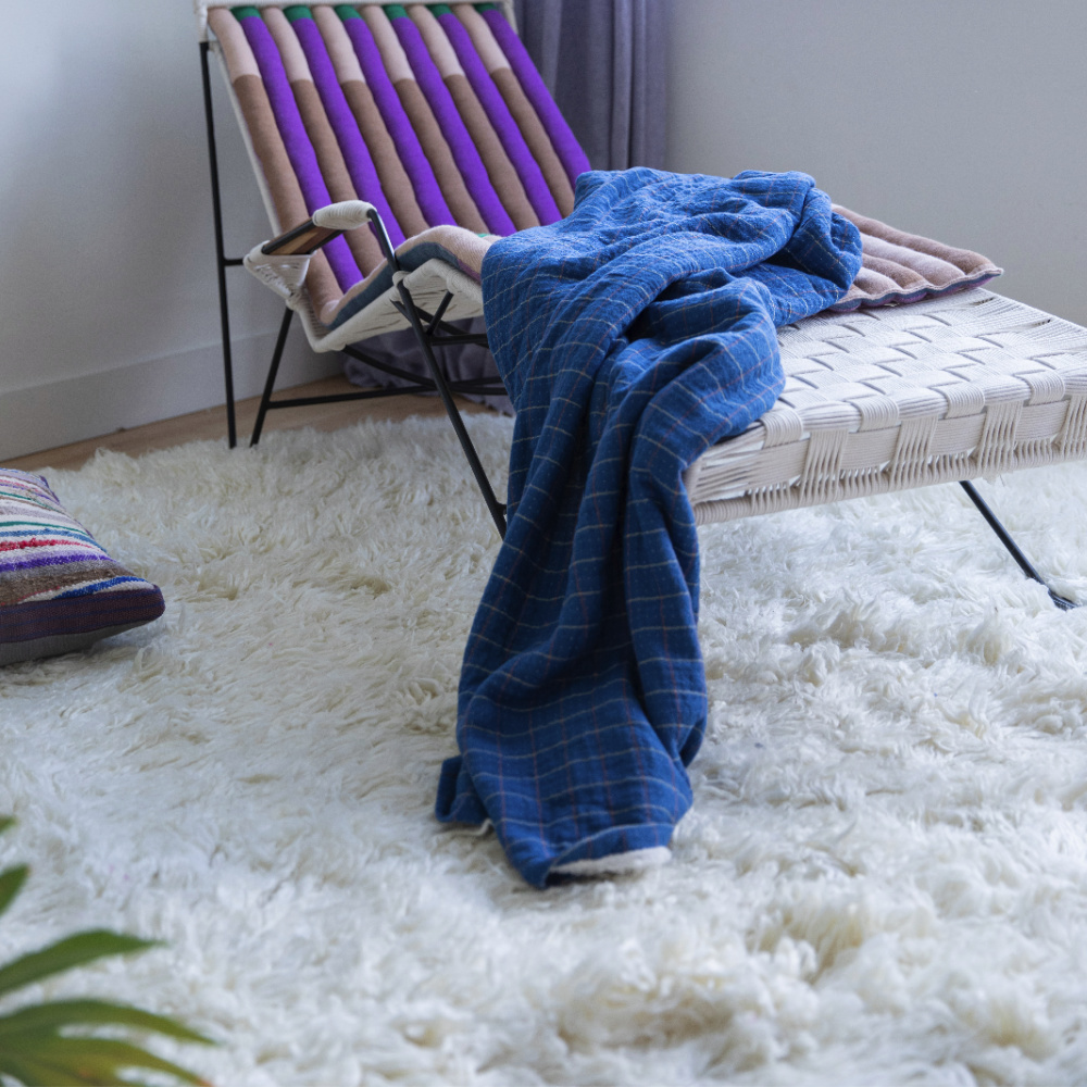 HKliving Rug Fluffy Round White Textile Ø250cm Wonen met LEF!