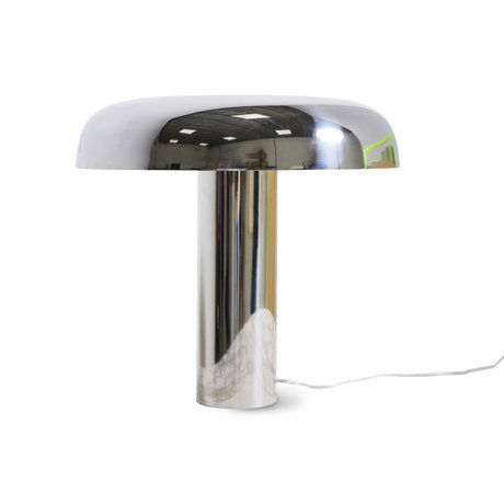 HK-living Tafellamp Mushroom Chrome Staal Ø39x38cm