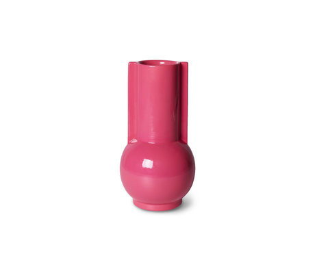 HK-living Vase Hot Pink Ceramic Ø10,5x20cm
