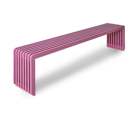 HK-living Bench Slatted L Hot Pink Wood 160x27x35cm