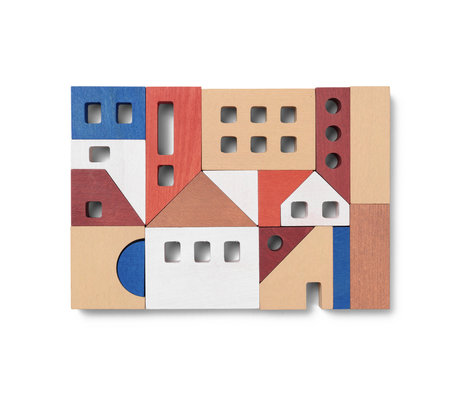 Ferm Living Speelgoed Blokken Little Architect Multicolor Hout 26x18x2,5cm