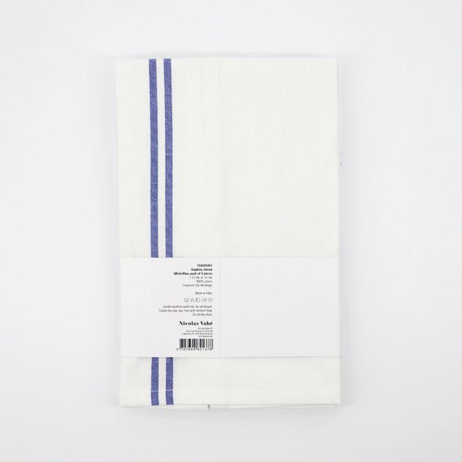 Servetten Amow wit blauw katoenset van 4 52x32cm