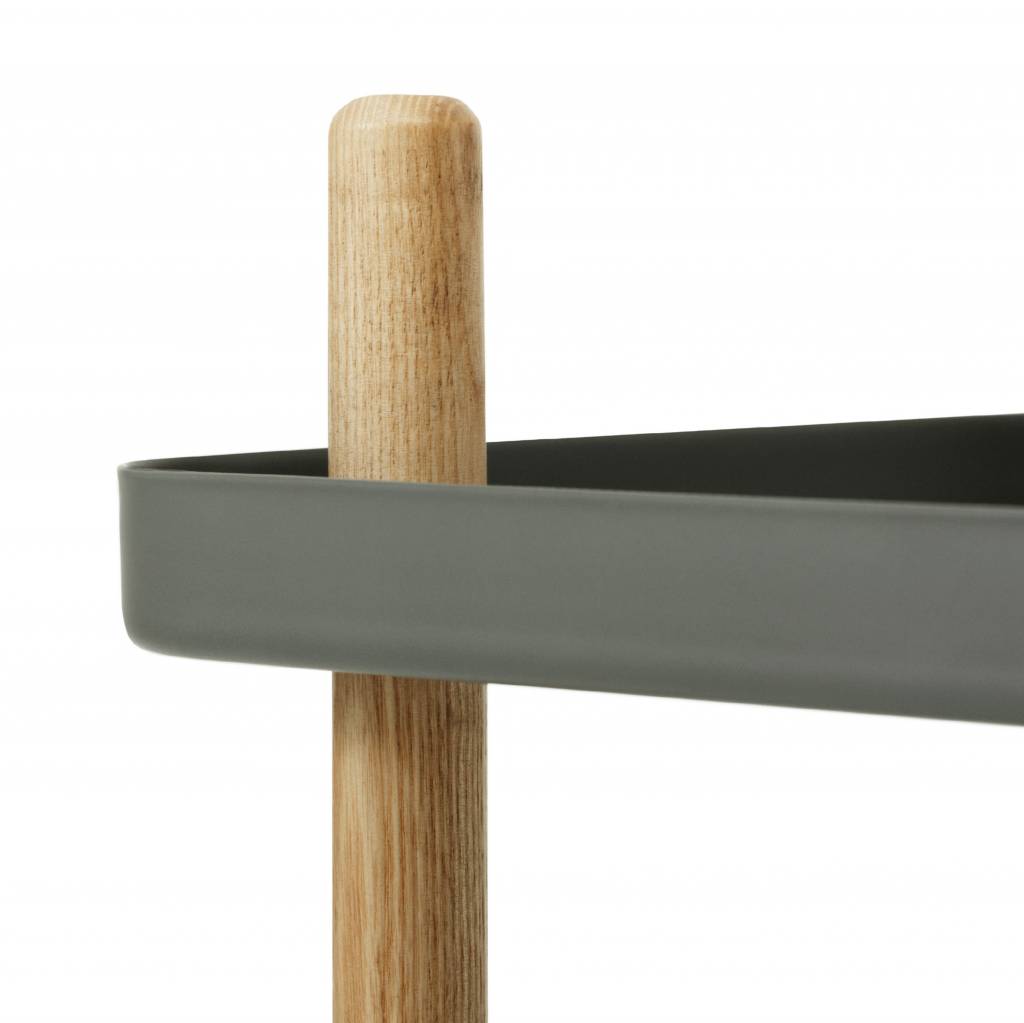 Normann Copenhagen Bijzettafel Block donker grijs staal hout 35x64x50cm