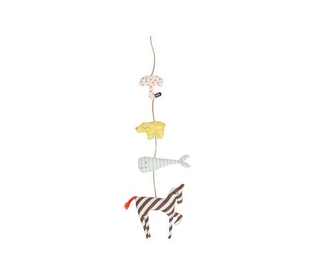 OYOY Dierenslinger Mobile Animal multicolour katoen 80cm
