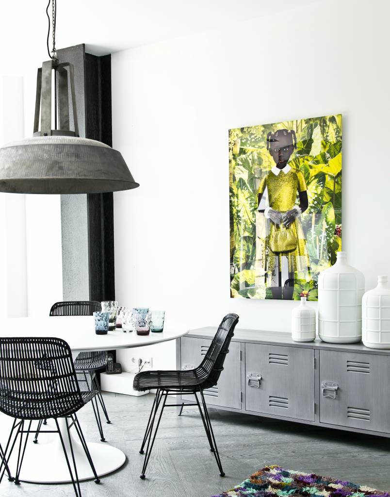 HK-living Esszimmerstuhl Esszimmerdrahtweißmetall 47x54x86cm - Wonen