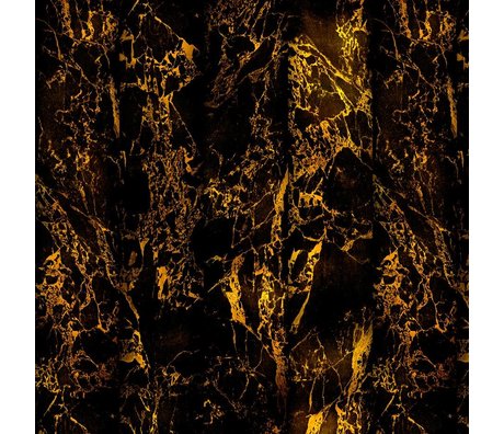 NLXL-Piet Hein Eek Papier peint Marbre Noir Papier métallisé 70 noir 900x48,7 cm