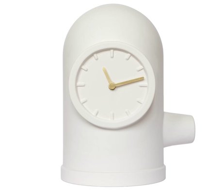 LEFF amsterdam horloge de base blanc mat or en céramique en laiton 20x26x33cm