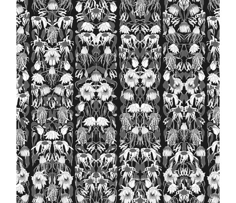 NLXL-Studio Job Tapete 'Welke Blumen schwarz 06' schwarz/weiß Papier 900x48,7cm