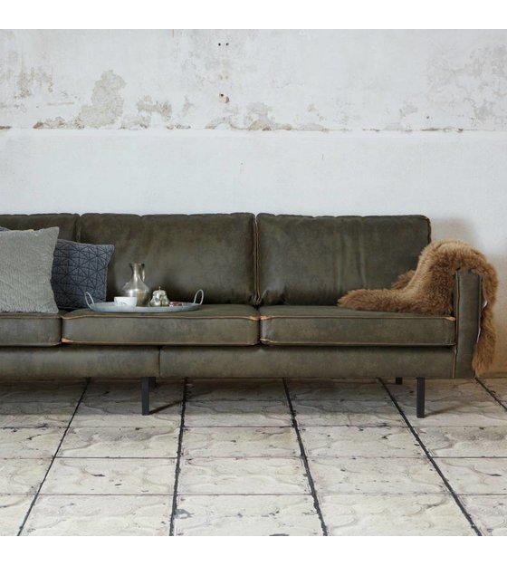 Glad Concurrenten Omgaan met BePureHome Bank Rodeo 3-zits leger groen leer 85x277x86cm - wonenmetlef.nl