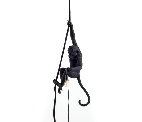 Seletti Der Affe Hängelampe aus schwarzem Nylon 27x30x80cm