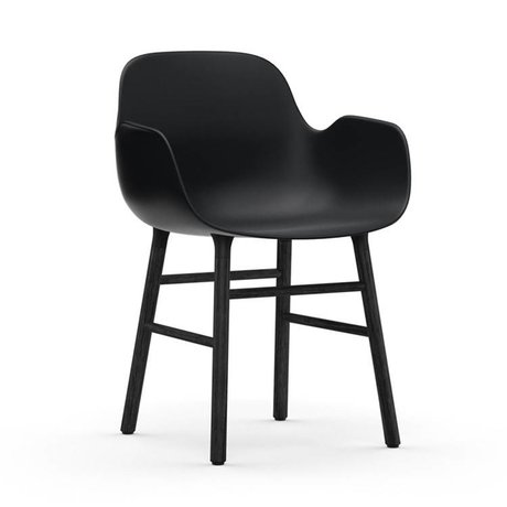 Normann Copenhagen Chaise à accoudoirs Formulaire bois plastique noir 80x56x52cm