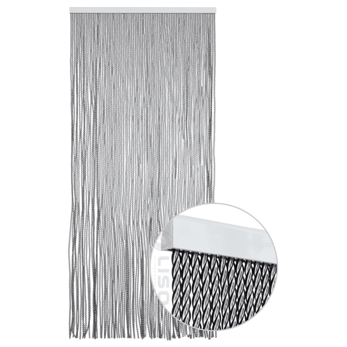 Aragon® Fliegenvorhang Aragon ® Kunststoff Transparent / Schwarz - Gebrauchsfertig 100x230 cm