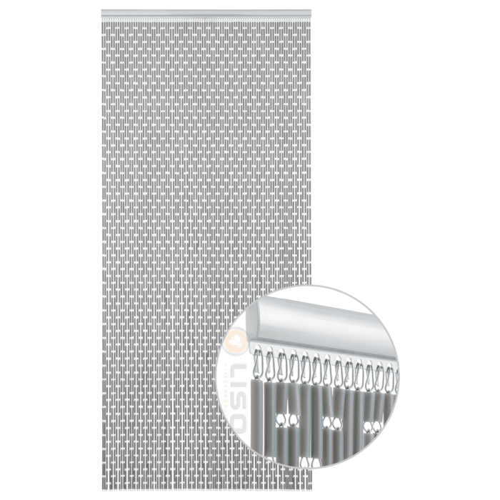 Liso ® Fliegenvorhang Fliegenvorhang Liso Silber Metallic ✔ Nach Ihren Maßen - Preis pro m²