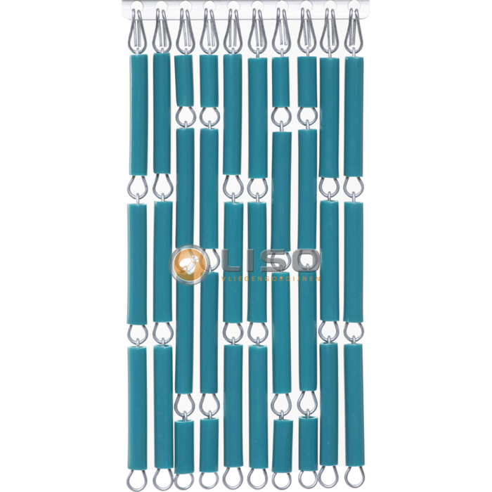 Liso ® Fliegenvorhang Fliegenvorhang Liso ® RAL 5021 Wasserblau Kunststoffröhrchen als Bausatz | Preis pro m²