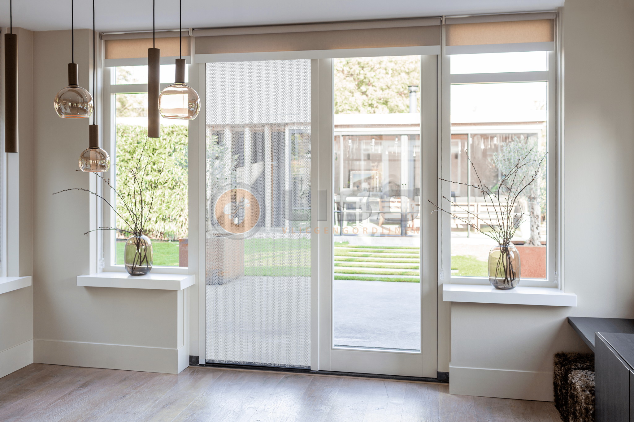 Liso ® Fliegenvorhang Aluminiumvorhänge Kettenvorhang Liso ® Silber Satin Extra dicht | Nach Ihren Maßen