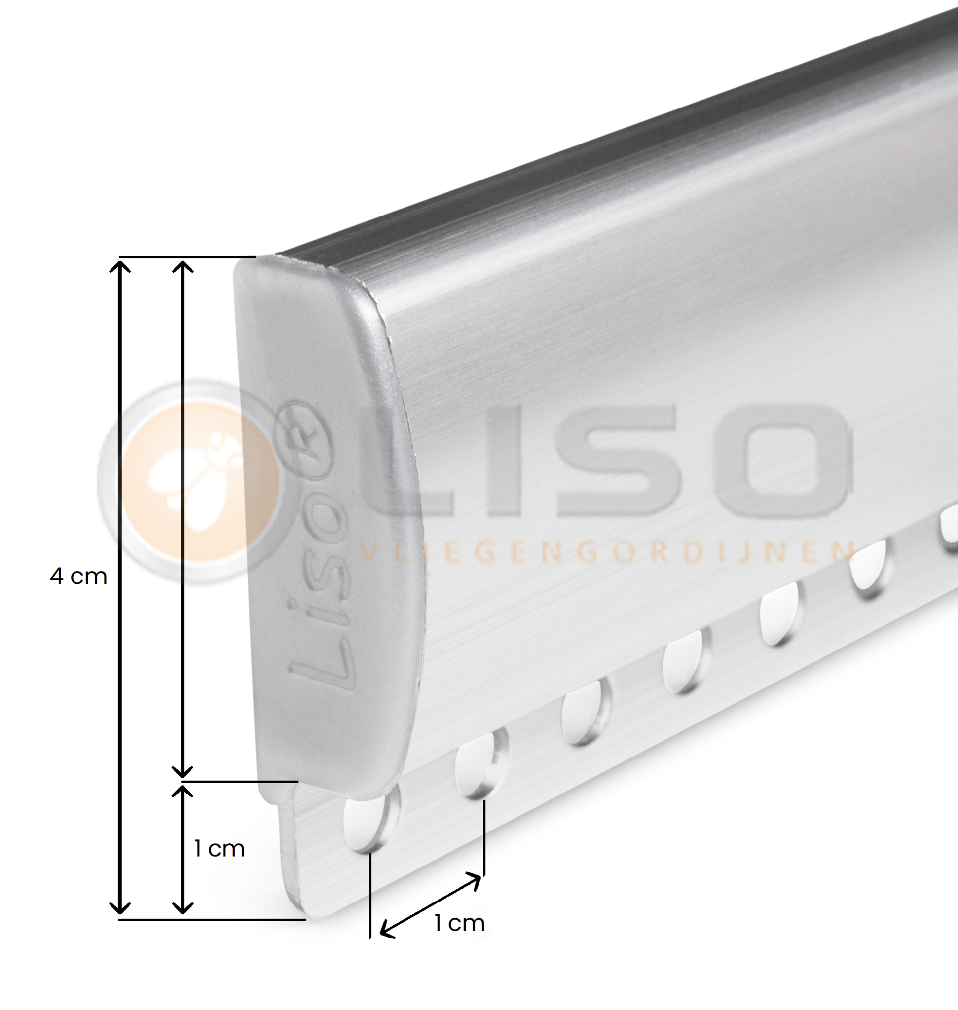 Liso ® Fliegenvorhang Aluminiumvorhänge Kettenvorhang Liso ® Silber Satin Extra dicht | Nach Ihren Maßen