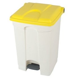 Bomabin Select Pedal Classic - 45 l - BLANC - couvercle JAUNE