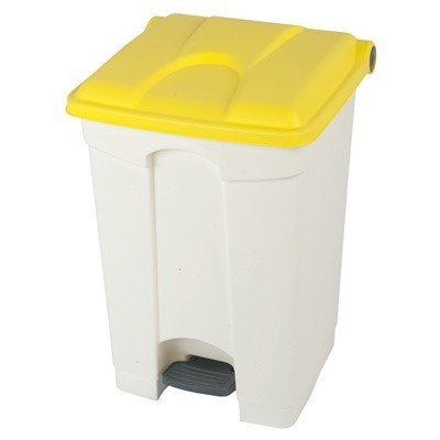 Bomabin Select Pedal Classic - 45 l - BLANC - couvercle JAUNE