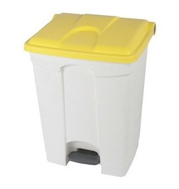 Bomabin Select Pedal Classic - 70 l - BLANC - couvercle JAUNE