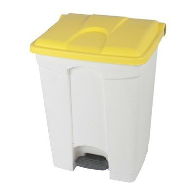 Bomabin Select Pedal Classic - 70 l - BLANC - couvercle JAUNE