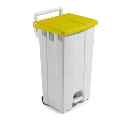 Bomabin Select Pedal Classic - 90 l - BLANC - couvercle JAUNE