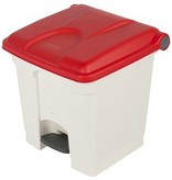 Bomabin Select Pedal Classic - 30 l - WIT - deksel ROOD