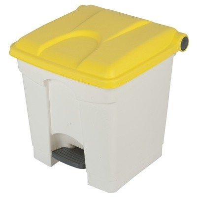 Bomabin Select Pedal Classic - 30 l - BLANC - couvercle JAUNE