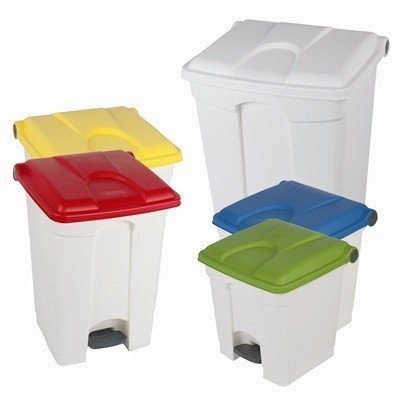 Bomabin Select Pedal Classic - 30 l - BLANC - couvercle JAUNE