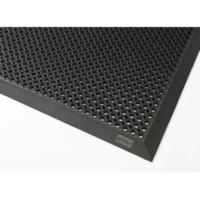 Rubber ringmat met rand 12,5 mm - 70 x 90 cm - GRIJS