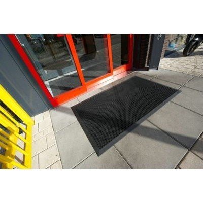 Rubber ringmat met rand 12,5 mm - 70 x 90 cm - GRIJS