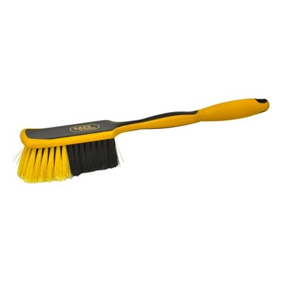 Handschrobborstel industrie zacht met lang handvat  - 26 cm - ZWART/GEEL