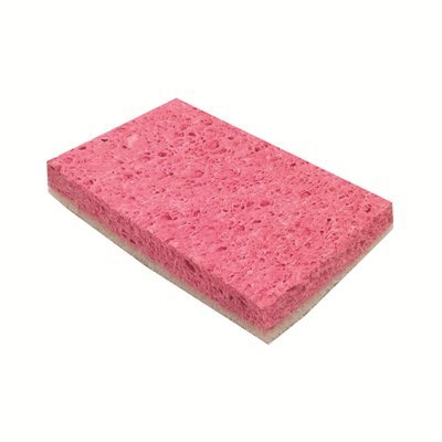 Schuurspons cellulose - 14 x 9 cm - ROZE/WIT