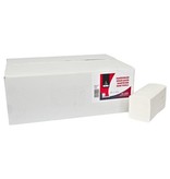 Serviettes V-fold+ - tissu pur - 3 plis - 32 x 22 cm - BLANC - 2500 pièces (20x125)