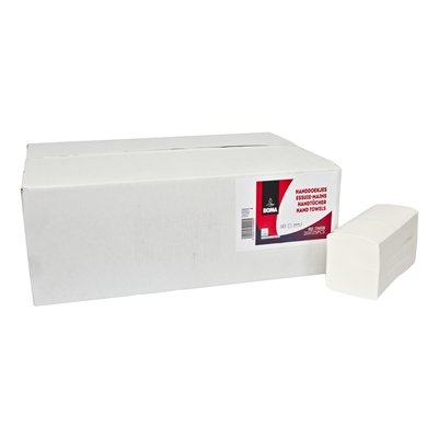Serviettes V-fold+ - tissu pur - 3 plis - 32 x 22 cm - BLANC - 2500 pièces (20x125)