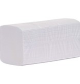 Serviettes V-fold+ - tissu pur - 3 plis - 32 x 22 cm - BLANC - 2500 pièces (20x125)