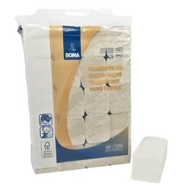 Essuie-mains Singlefold - tissu recyclé - 2 plis - 23 x 24 cm - BLANC NATUREL - 4000 pièces (20x200)