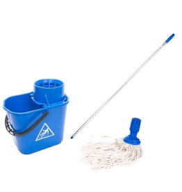 Seau mop espagnol avec mop - BLEU