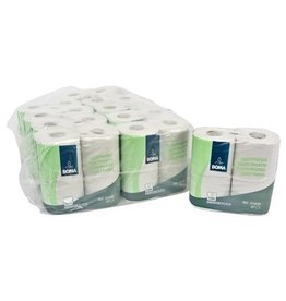 Papier toilette traditionnel - tissu recyclé - 2 plis - 400 coupons - gaufré - BLANC - 40 rouleaux (10x4)