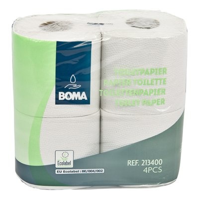 Traditioneel toiletpapier - recycled tissue - 2-laags - 400 vel - gewafeld - WIT - 40 rollen (10x4)