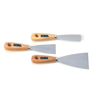 Spatule inox - 8 cm - poignée NOIRE - BOMAdirect