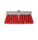 Straatbezem pvc met steelbevestiging - ROOD - 32 cm