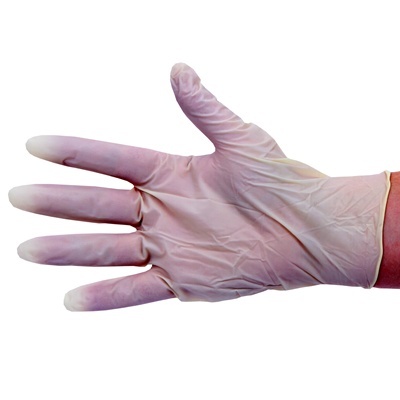 Gants à usage unique en latex - non poudrés - BLANC - 100 pièces - LARGE