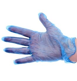 Gants à usage unique en vinyle - non poudrés - BLEU - 100 pièces - LARGE