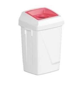 Bomabin Select Fit - 50 l - BLANC - couvercle rond ROUGE