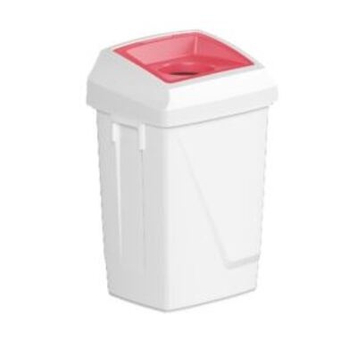 Bomabin Select Fit - 50 l - BLANC - couvercle rond ROUGE