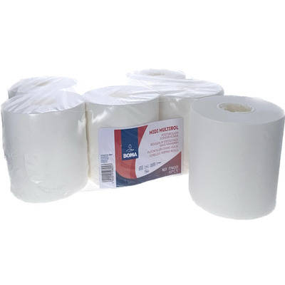 Midi Centerfeed Multirol - zuiver tissue - 1 laags - 280 m x 20 cm - WIT - 6 rollen